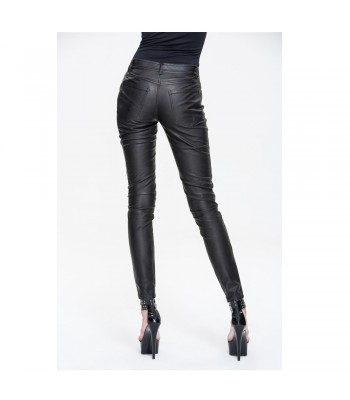 Women Gothic Pants Pu Leather Black Slim Fit Casual Tight Trousers